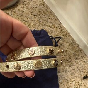 Tory Burch Gold Double-Wrap Logo Bracelet